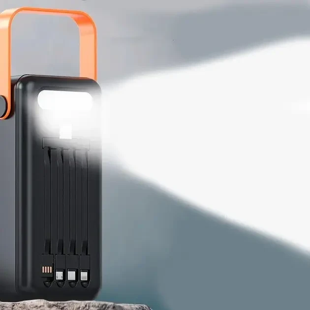Портативний Power Bank 100000 mAh з сонячною панеллю та ліхтариком - Зображення 5