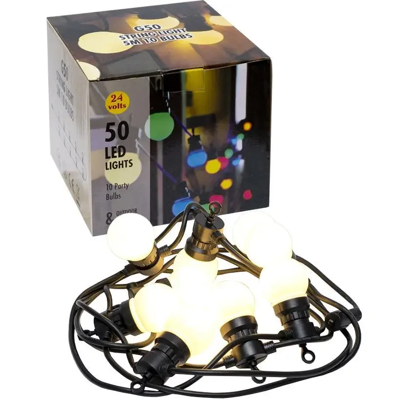 Вулична гірлянда "Ретро Лампочки" на 20шт LED Warm Bulbs 50шт, 5 м, теплий білий світ, МХ 1-223 - Зображення 4