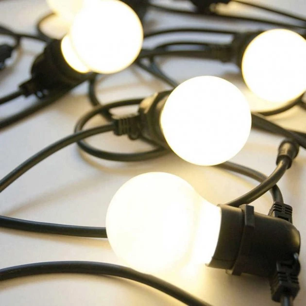 Вулична гірлянда "Ретро Лампочки" на 20шт LED Warm Bulbs 50шт, 5 м, теплий білий світ, МХ 1-223