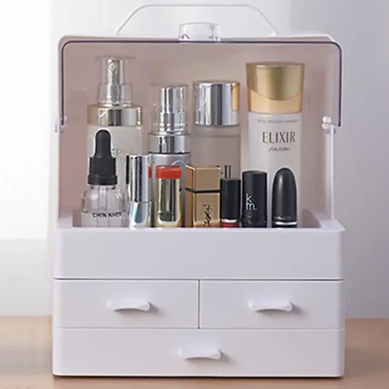 Настільний органайзер для косметики з шухлядами Plastic Cosmetic Storage Box 22х13.5х25.5 см - Зображення 4