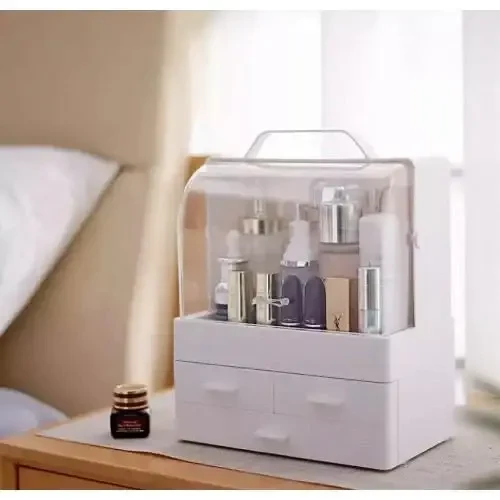 Настільний органайзер для косметики з шухлядами Plastic Cosmetic Storage Box 22х13.5х25.5 см - Зображення 3