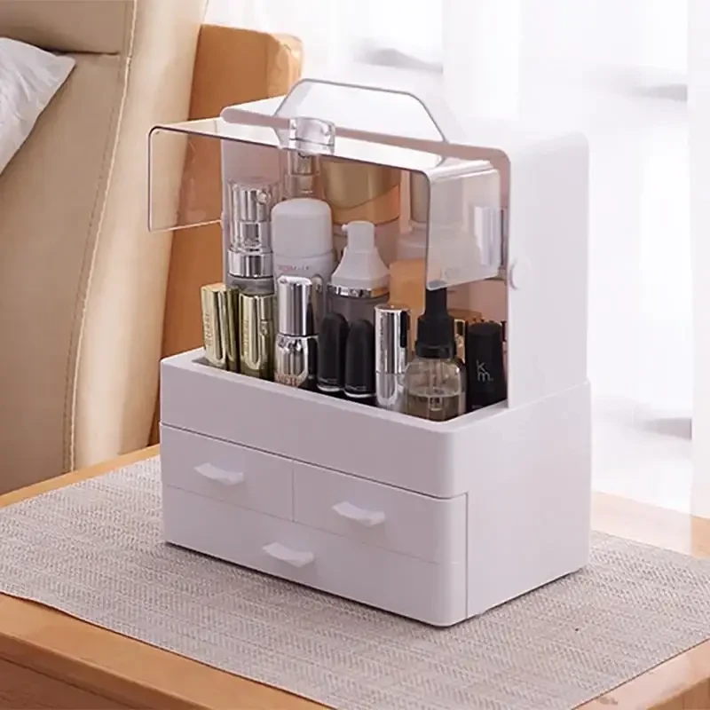 Настільний органайзер для косметики з шухлядами Plastic Cosmetic Storage Box 22х13.5х25.5 см - Зображення 5