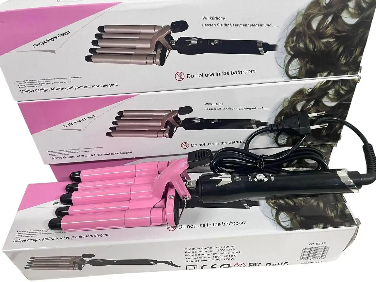 Керамічні щипці для завивки волосся на 5 хвиль Hair Curler KR-8832 - Зображення 4